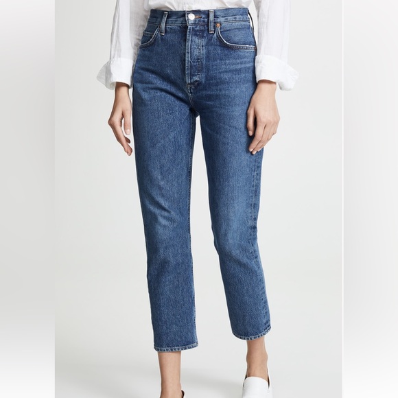 Agolde Denim - AGOLDE Riley High Rise Straight Crop Jeans